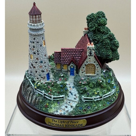Thomas Kinkade Seaside Memories Lighted Lighthouse The Light Of Peace - Picture 2 of 16